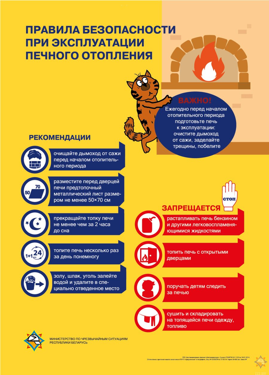 Правила безопасности при использовании печного отопления